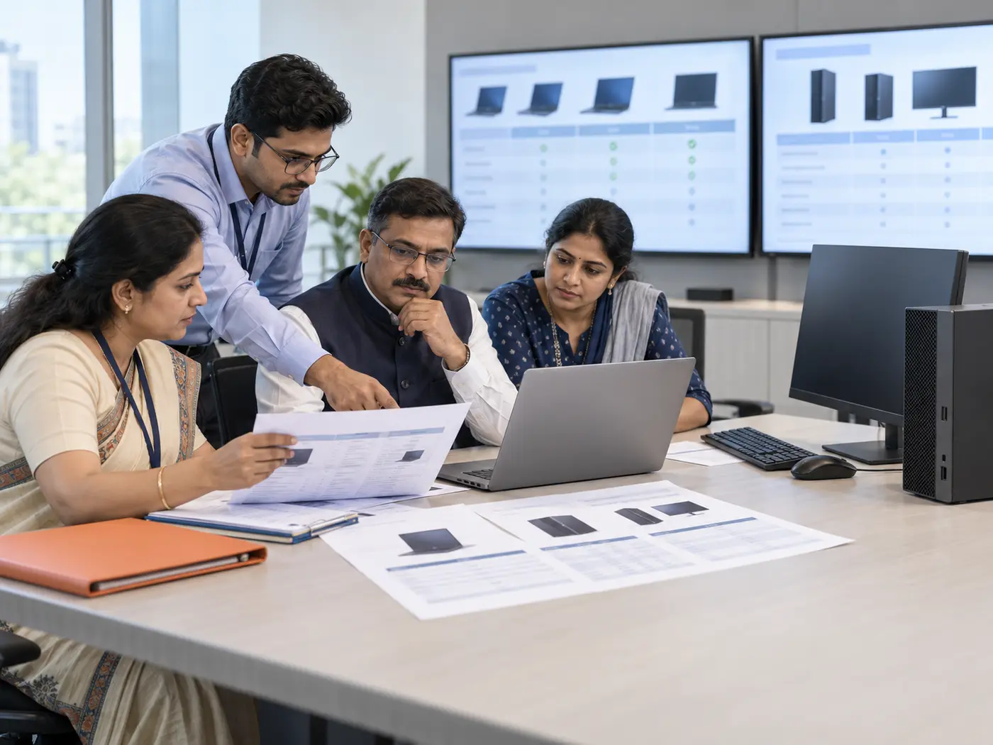 Indian procurement and IT professionals reviewing a hardware BOQ and technical compliance